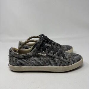 Taos‎ Star Burst Canvas Shoes Sneakers Womens Size 8 Brown White Plaid Lace Up